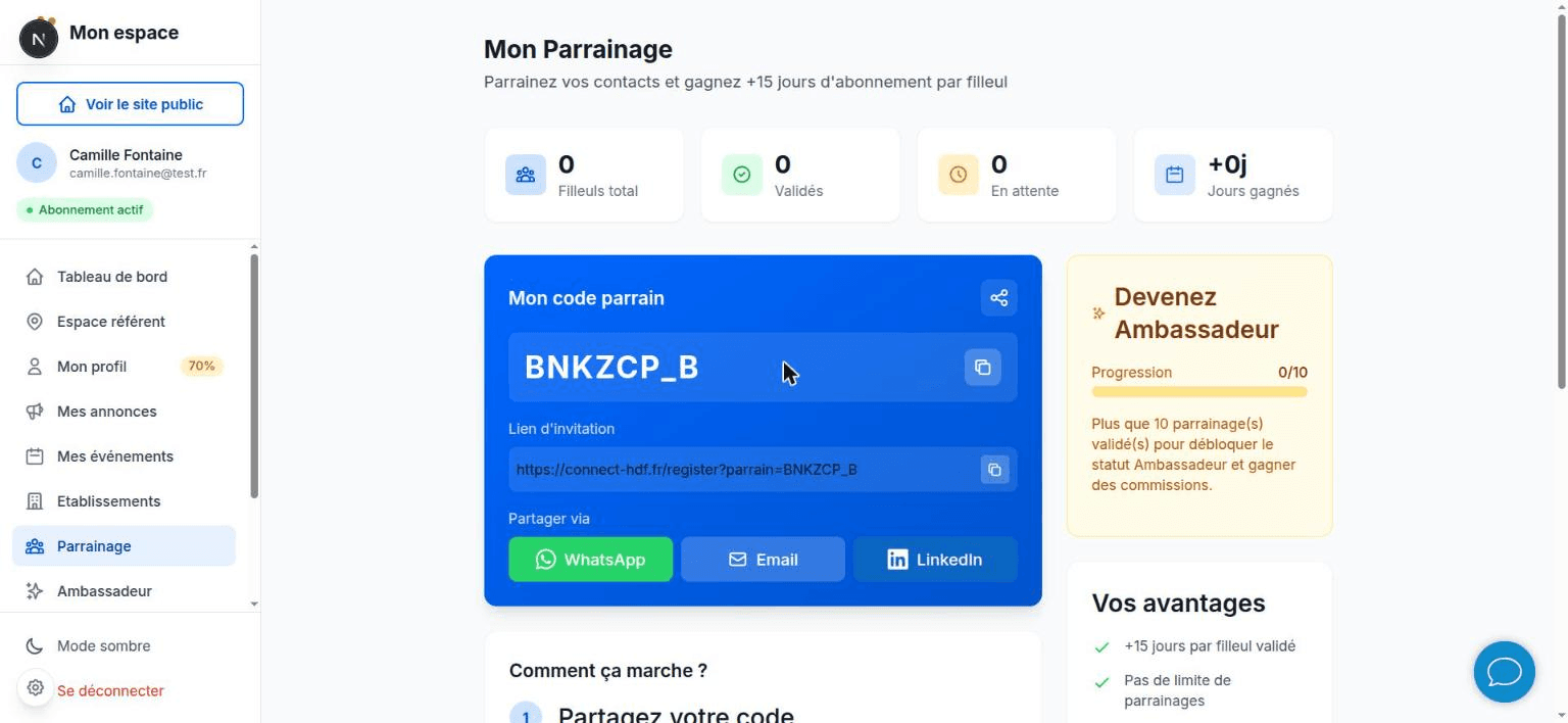 Programme parrainage